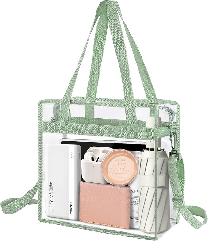 BAGAIL Clear Bags 12x6x12 Stadium Approved Clear Tote Bag by BAGAIL