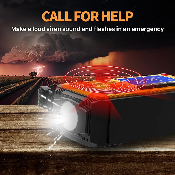 FosPower NOAA Emergency Weather Radio D8 37000mWh Portable Power Bank, - Image 5