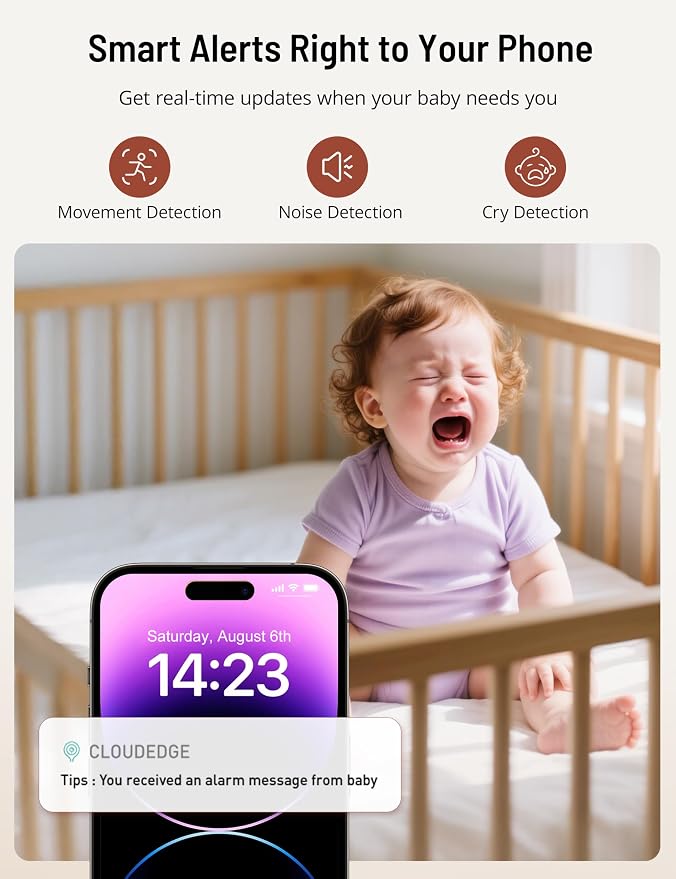 PARIS RHÔNE 2K Split-Screen Baby Monitor, 5” Smart Video Baby Monitor - Image 5