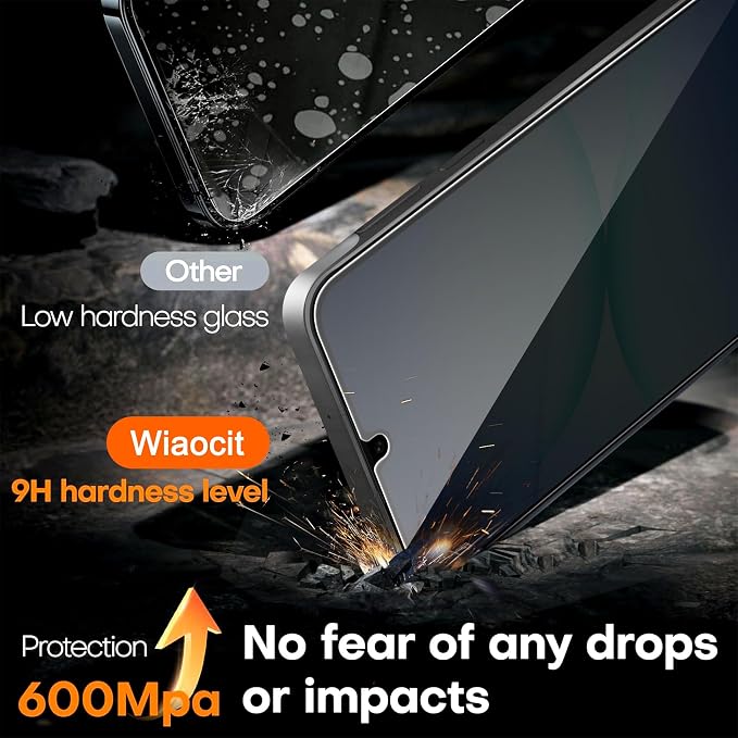 Wiaocit 3 Pack Tempered Glass Privacy Screen Protector - Image 4