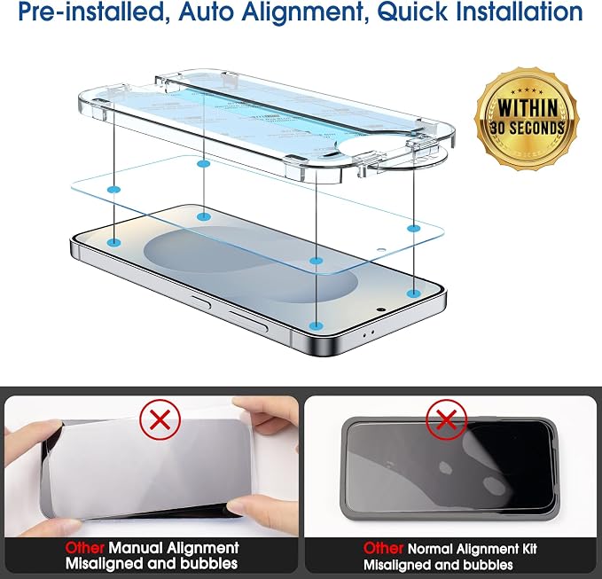 amFilm Auto-alignment OneTouch for Samsung Galaxy S25+ Plus 6.7'' Screen - Image 3