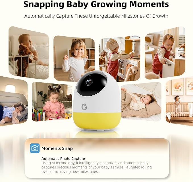 Ellie Pro Baby Monitor with 2 Cameras, 6000mAh Battery, Remote Pan-Tilt-5X Zoom - Image 6