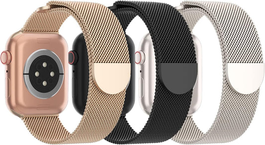 3 Pack Mesh Metal Band Compatible by Steezrd