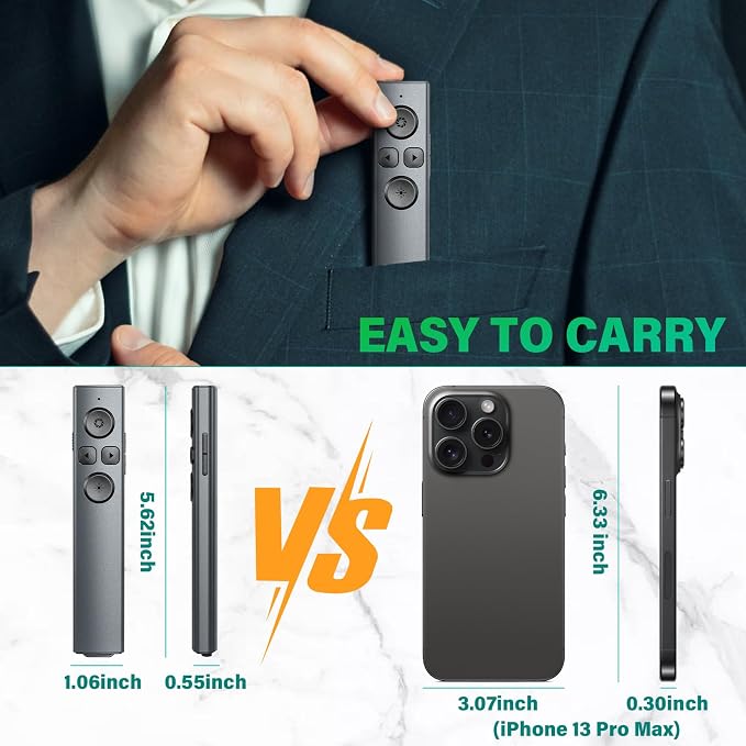 2 in 1 USB Type C Presentation Clicker, Rechargeable Presentation Clicker - Image 6