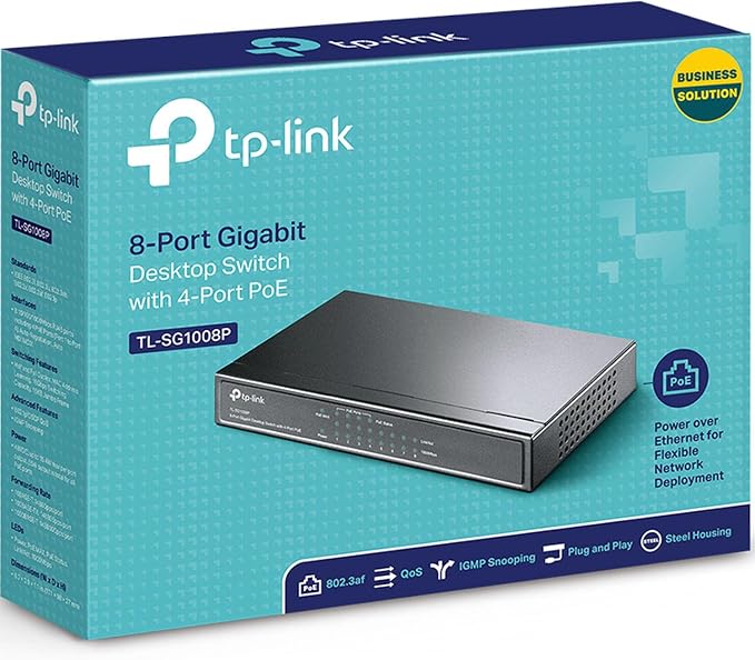TP-Link TL-SG1008P V4 | 8 Port Gigabit PoE Switch | 4 PoE+ Ports @64W | Desktop - Image 5