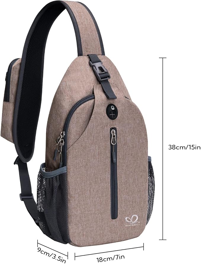 WATERFLY Crossbody Sling Backpack Sling Bag Travel Hiking Chest Bags Daypack - Image 2