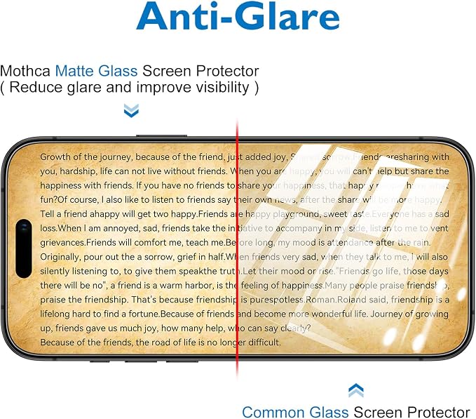 Mothca 2 Pack Matte Glass Screen Protector - Image 5