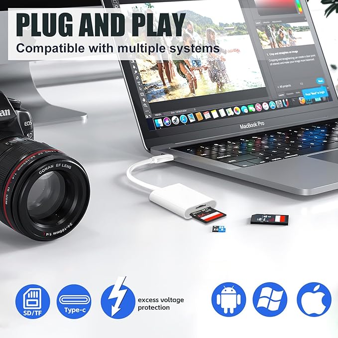 USB C SD Card Reader, Type C SD Card Reader, Supports SD and MicroSD Memory - Image 5