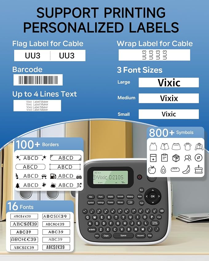 Vixic Label Makers, Label Maker Waterproof-Labels, D210S Label Maker Machine - Image 5