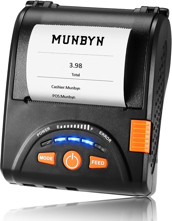 MUNBYN Bluetooth Receipt Printer, 58mm Mini Wireless POS Thermal Printer by MUNBYN