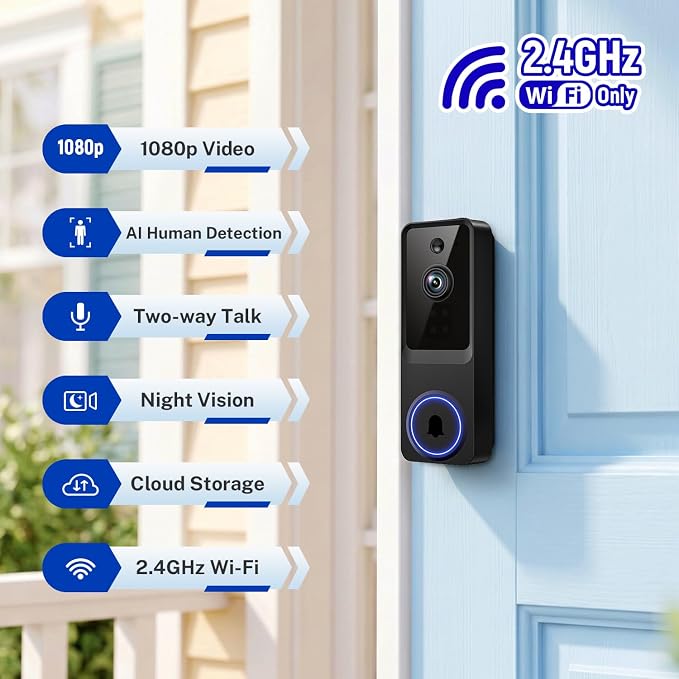 1080p Wireless Wi-Fi Video Doorbell Camera - Image 7