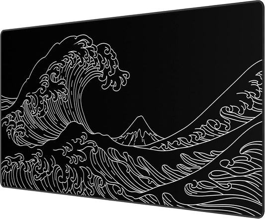 JIALONG Gaming Mouse Pad, Large Mousepad with Non-Slip Rubber Base, Smooth Cloth Surface Desk Keyboard Mat for Computer, PC, Laptop, Desktop 35.4 x 15.7 Inches, Black