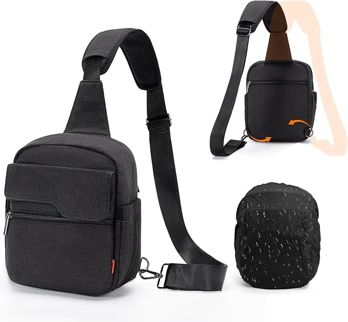 Cwatcun Camera Sling Bag Compact Small Camera Case, Waterproof Canvas Crossbody by FocusonCameraBag