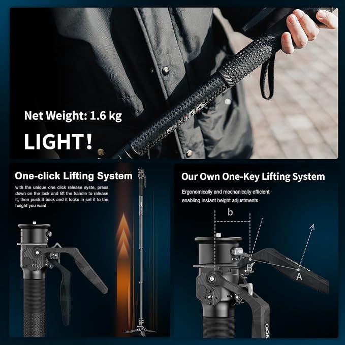 COMAN M1pro 65" Carbon Fiber Monopod - Image 4