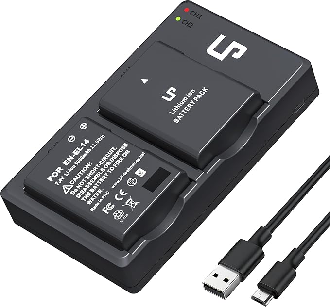 LP EN-EL14 EN EL14a Battery Charger Pack, Compatible by LP