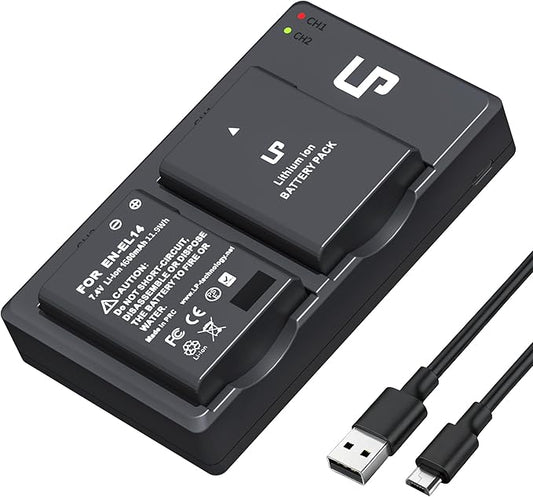 LP EN-EL14 EN EL14a Battery Charger Pack, Compatible by LP