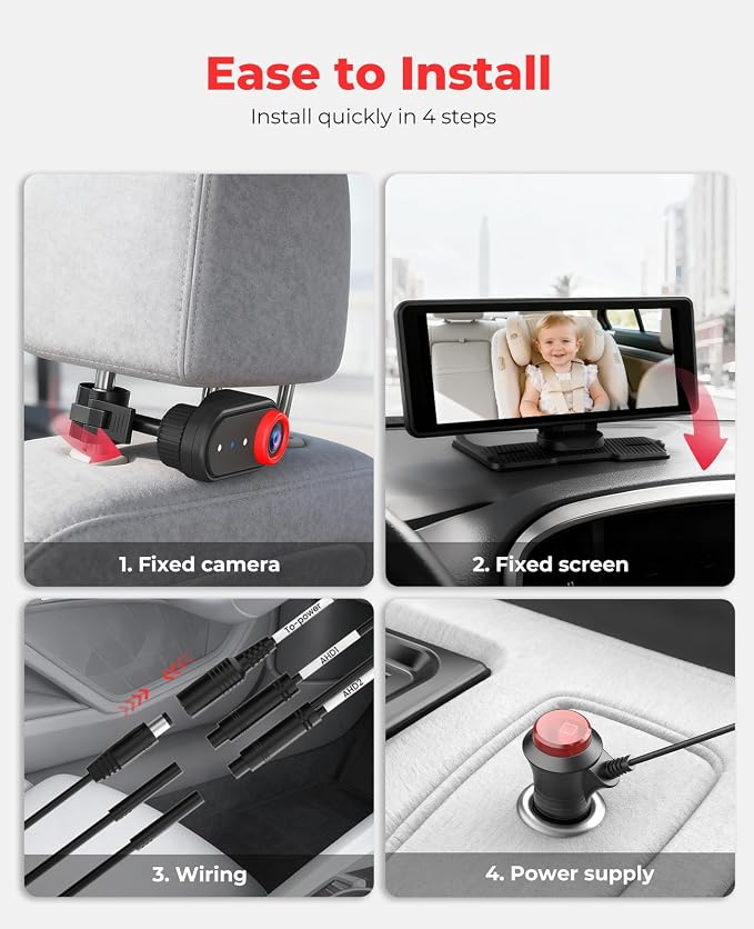 LUCKVIEW BM5PRO 7.2" 1080P HD Baby Car Camera - Image 6