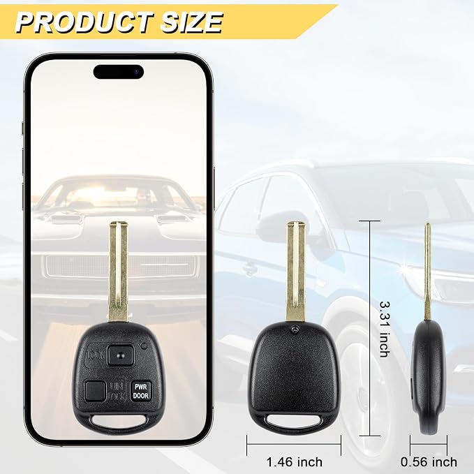 Vurkcy Key Fob Replacement for 2004-2006 RX330/ 07-09 RX350/ 06-08 RX400H/ 10 - Image 4