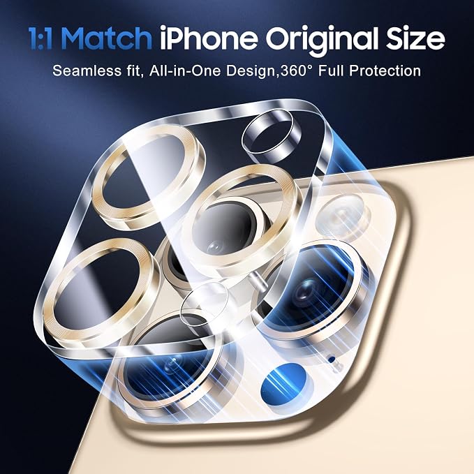 UniqueMe for 3 Pack iPhone 16 Pro/iPhone 16 Pro Max Camera Lens Protector - Image 5