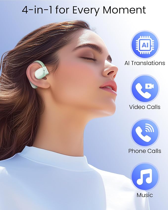 AI Translation Earbuds Real Time 164 Languages 80H Playtime Translator Ear Buds - Image 5