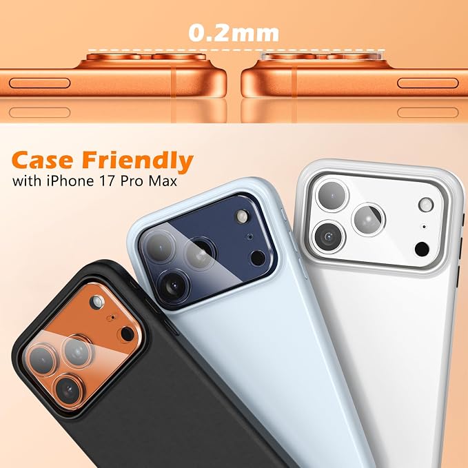 imluckies 3 Pack for iPhone 17 Max 6.9" Camera Lens Protector, HD Clear - Image 6