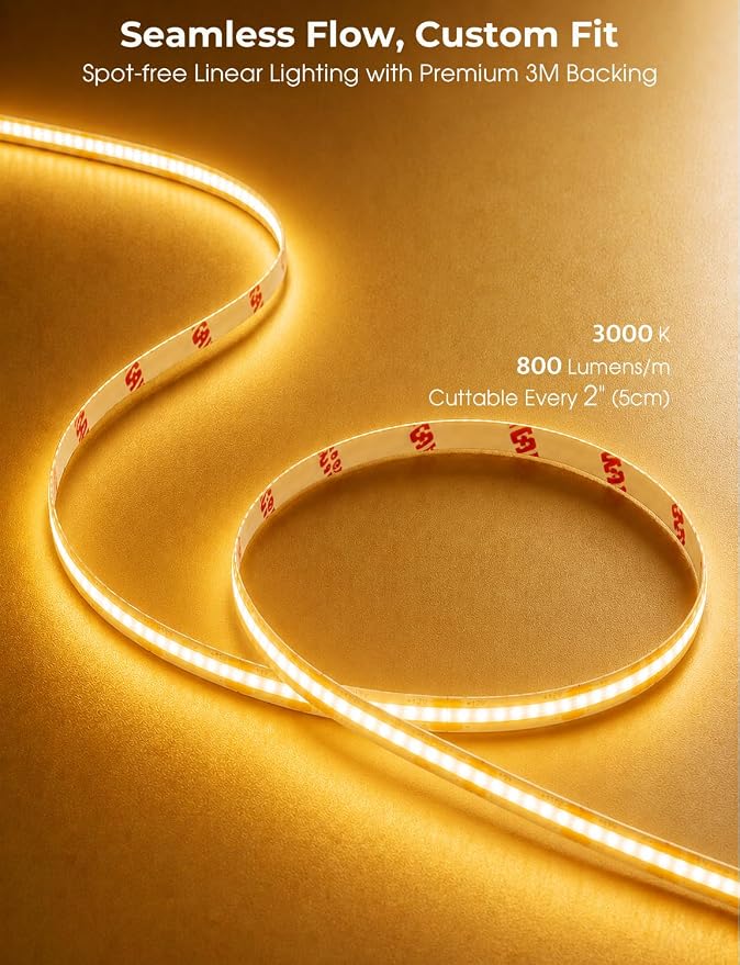 Smart Plug-in Dual Motion Sensor COB LED Strip Light - Image 5
