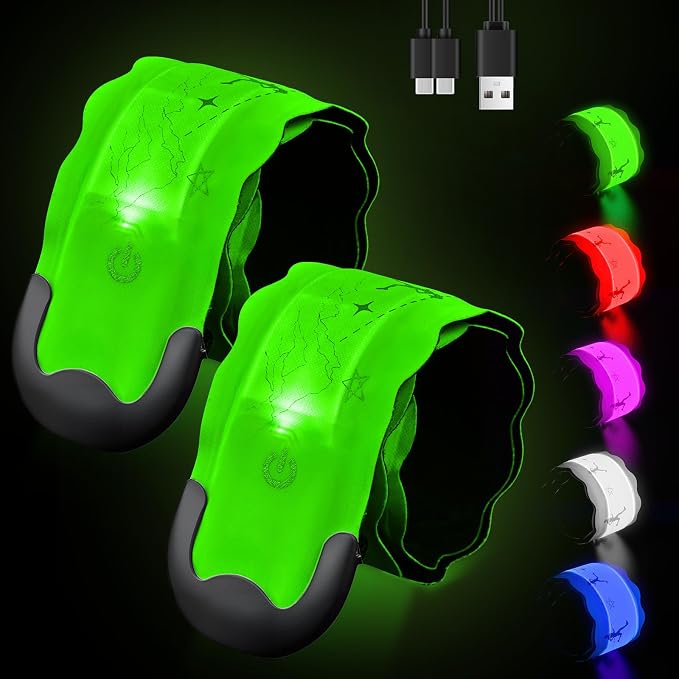 Fitense Rechargeable LED Armband 2-Pack, High Visibility Running Gear by Fitense