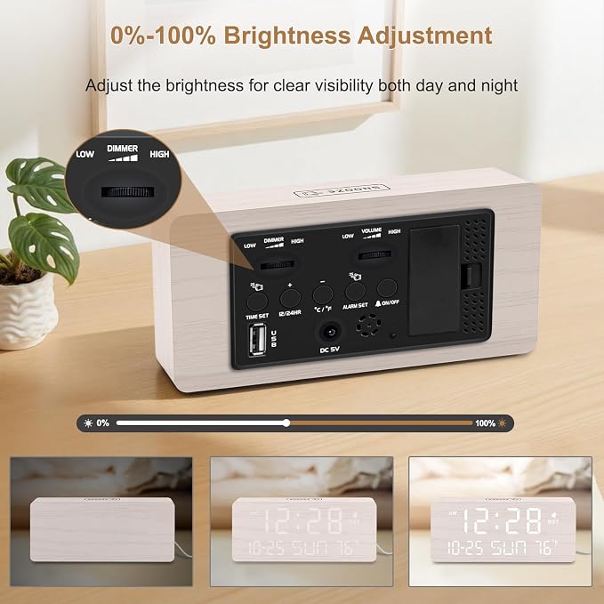 DreamSky Wooden Digital Alarm Clocks - Image 6