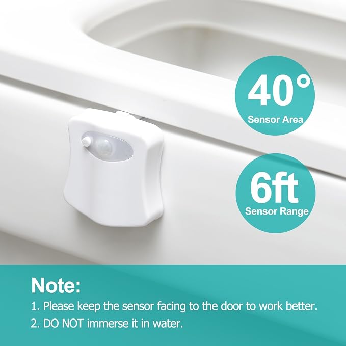 The Original Toilet Night Light Gadget, Fun Bathroom Lighting Add on Toilet - Image 7