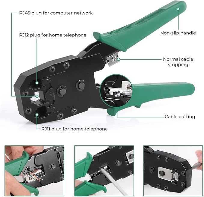 SGILE 9-in-1 Portable Crimping Tool Kit, 8P8C 6P6C 4P4C Connectors, - Image 4