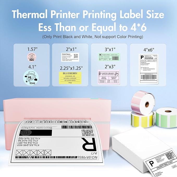 Bluetooth Thermal Shipping Label Printer: 4x6 Wireless Label Maker - Image 3