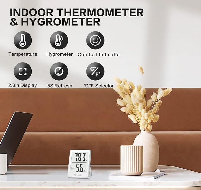 DOQAUS Digital Hygrometer Indoor Thermometer Humidity Gauge Room Thermometer - Image 2