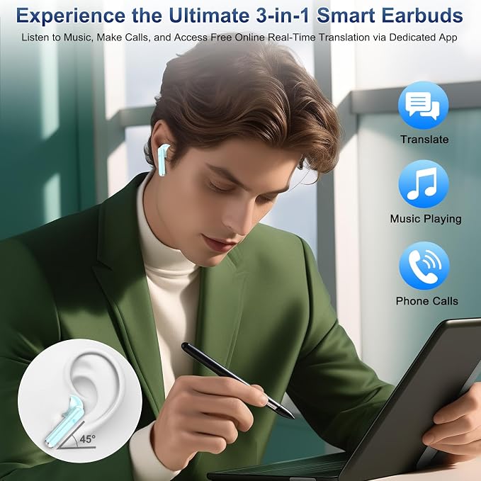 2026 AI Translation Earbuds Real Time, 165 Language Translator Earbuds 3-in-1 - Image 7