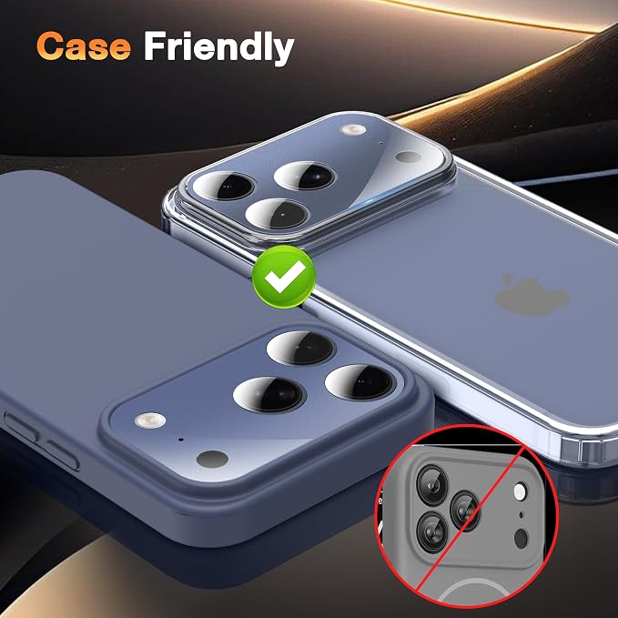 YWXTW [0 Bubbles for iPhone 17 Pro Camera Lens Protector, Full Coverage - Image 5