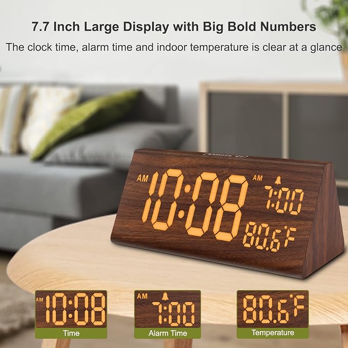 DreamSky Wooden Digital Alarm Clock - Image 2