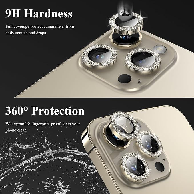 YWXTW Designed for iPhone 14 Pro/iPhone 14 Pro Max Camera Lens Protector Bling - Image 3