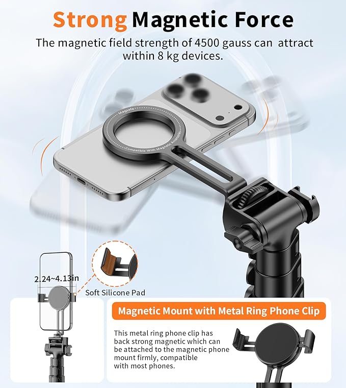XXZU 74" Magnetic Phone Tripod - Image 3