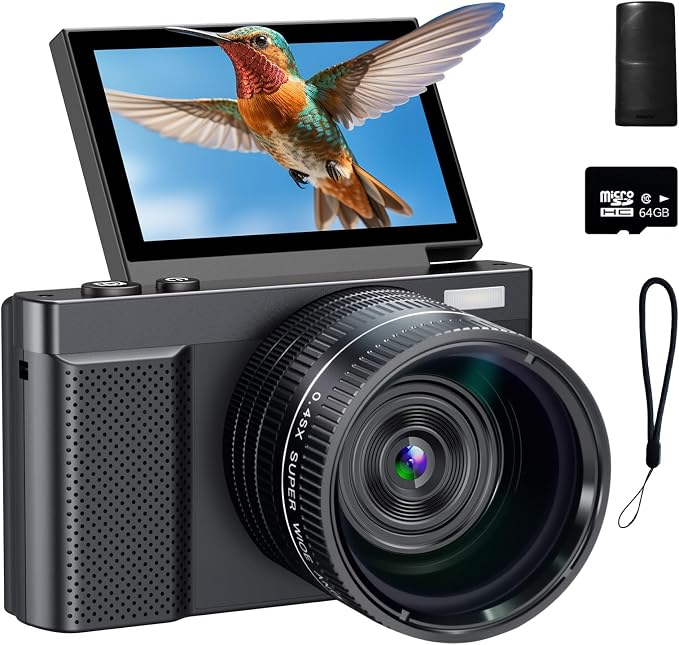 4K Digital Camera, 64MP Vlogging Camera by TZZPL
