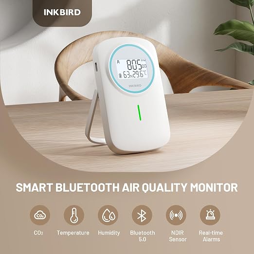INKBIRD Smart Air Quality Monitor Indoor Ndir | Bluetooth 3 in 1 - Image 2