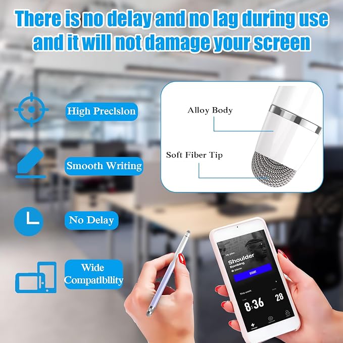 Bopomofo 2PCS Stylus Pens for Touch Screens, Stylus Pen for iPhone/iPad/Tablet - Image 4