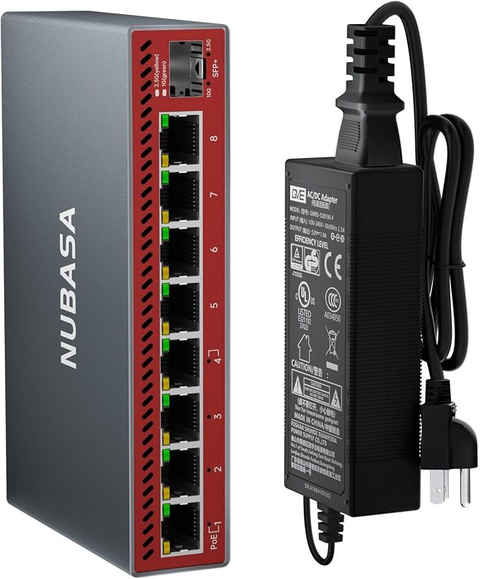 2.5Gb PoE++ Switch with 10G SFP+ Uplink, 8-Port 2.5GbE, 90W PoE Budget by Unknown