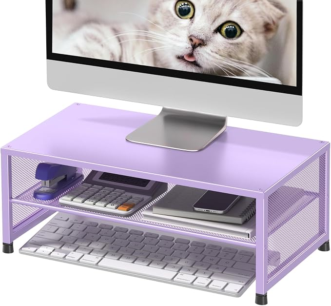 ECOLOVI 2-Tier Computer Monitor Stand Riser, Desk Organizer - Image 8