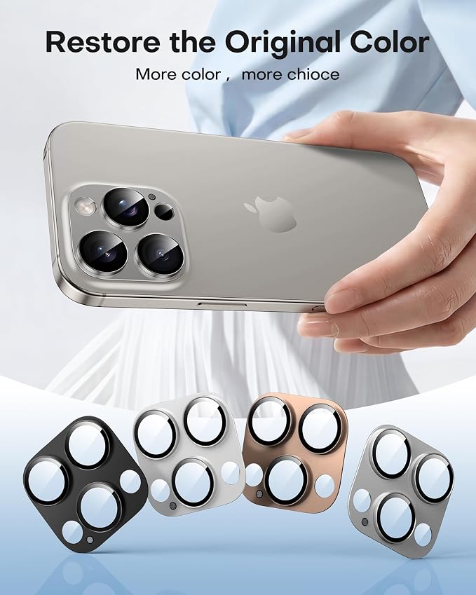 TAURI 2 Pack for iPhone 16 Pro Max/16 Pro Camera Lens Protector, Full Coverage - Image 7