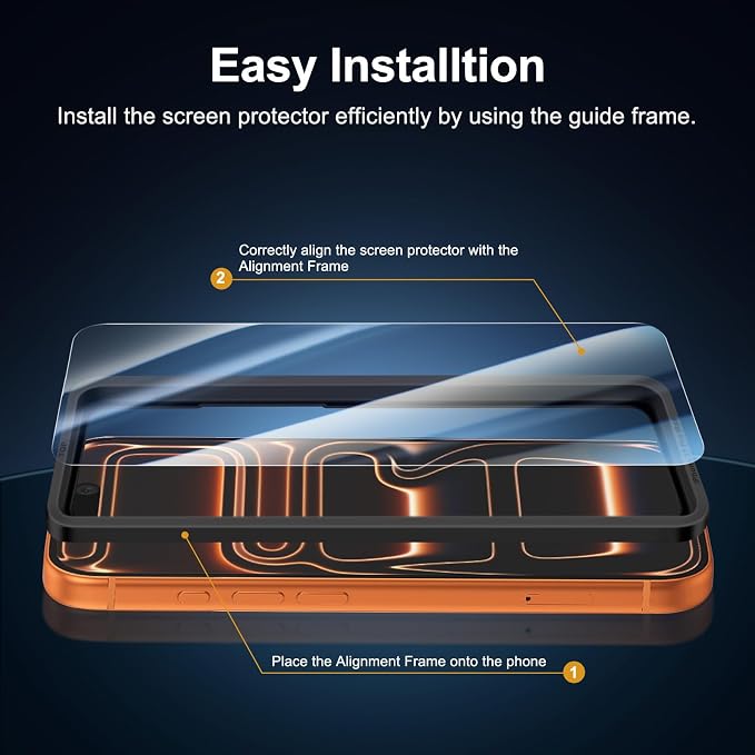 NEW'C 3x Screen Protector for iPhone 17 Pro Max+ 3x Camera Lens Protector - Image 3