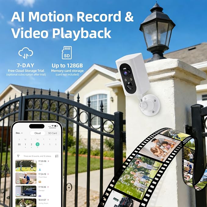 Security Cameras Wireless Outdoor 355° Pan Rotating 2K Color Night Vision - Image 6