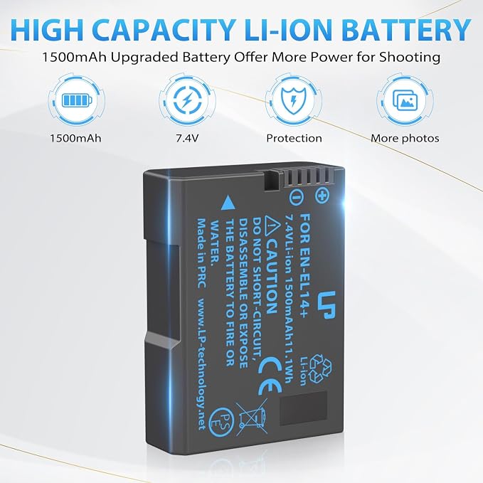 EN-EL14 EN EL14a Battery Charger Pack, LP Charger Compatible - Image 2