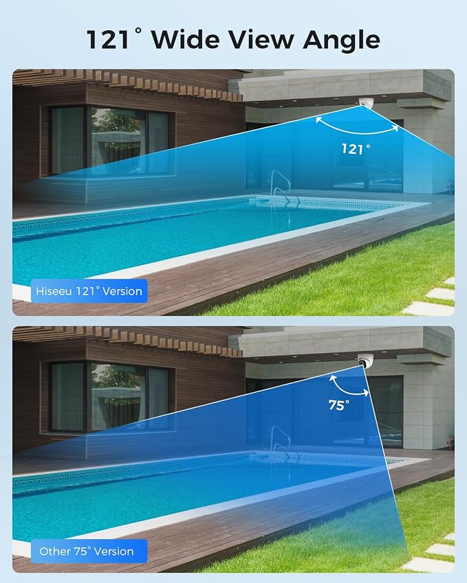 【6TB HDD】 Hiseeu 12MP NVR Security Camera System, 121°Wide View, 2 Way Audio - Image 4
