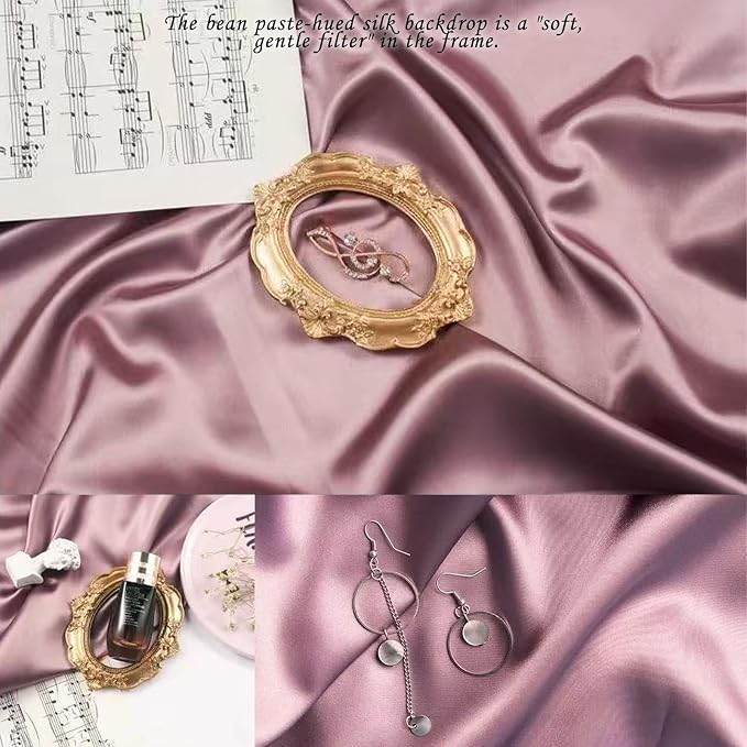 6PCS Product Photography Backdrop, Luxury Silk Texture Photo Props - Image 5