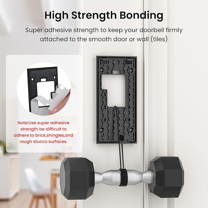 No-Drill Adhesive Video Doorbell Mount Compatible - Image 3