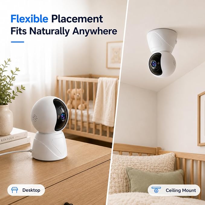 Indoor Security Camera, 5GHz 3MP Baby Monitor Camera - Image 8